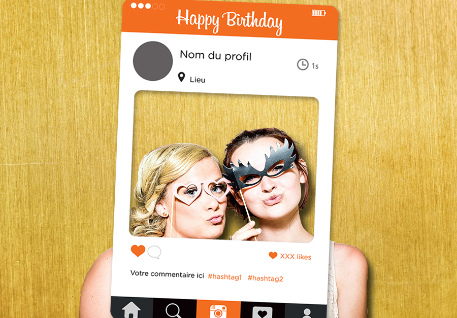 Impression cadre photobooth Instagram orange