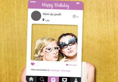 Cadre photobooth anniversaire Instagram personnalisable