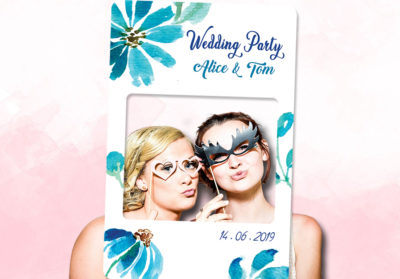 Cadre photobooth personnalise evenement aquarelle