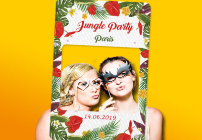 Cadre photobooth personnalisable theme jungle