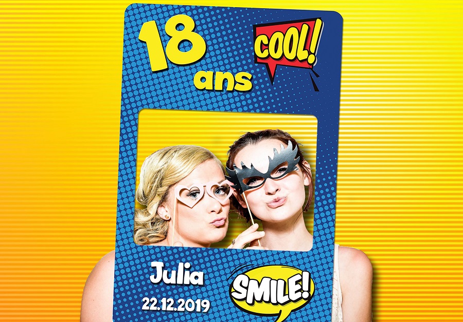 Cadre photobooth Comics Bande dessinée Bleu