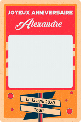 Cadre photobooth personnalisable style vintage