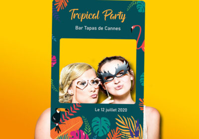 Cadre photobooth personnalise Tropical Flamingo