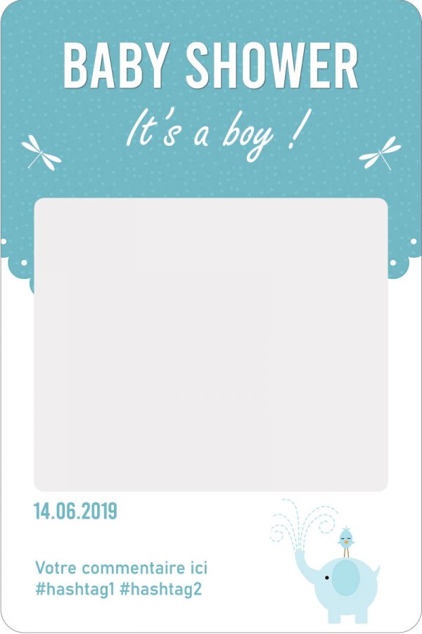 Cadre photobooth personnalise baby shower garcon