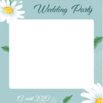 Cadre photobooth mariage marguerite vert pastel