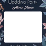 Creation cadre photobooth mariage blue botanical