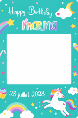 cadre-photobooth-anniversaire-licorne-personnalisable-bis