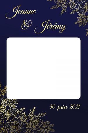 cadre-photobooth-mariage-personnalise-bleu-nuit-fleurs-dorees-4