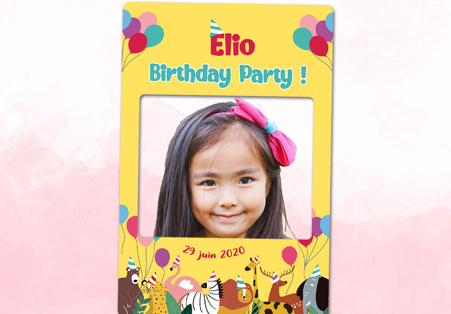 Cadre photobooth animation anniversaire enfant animaux