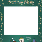 Cadre photobooth anniversaire fan chiens animaux vert