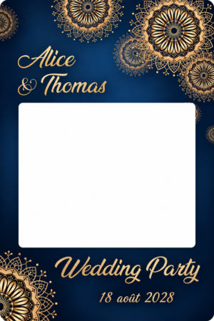 Cadre-photobooth-decoration-mariage-mandala-bleu-nuit-or-bis