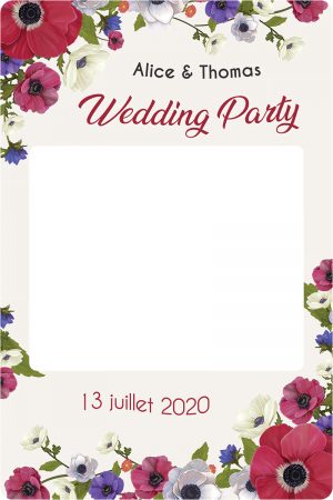 Cadre photobooth mariage decoration florale springtime