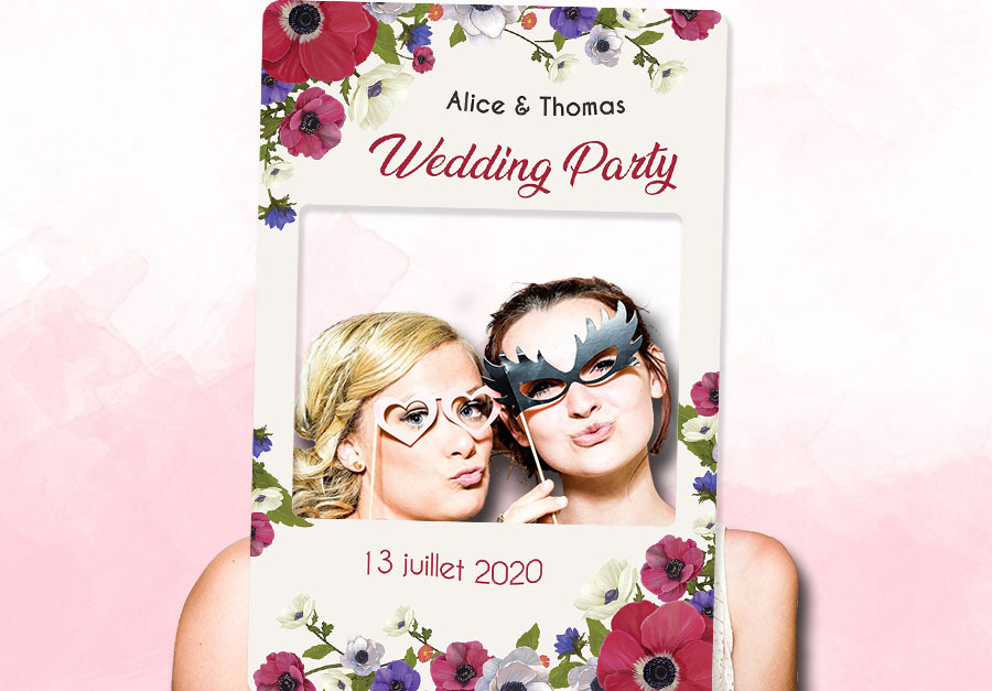 Cadre photobooth a personnaliser mariage printemps