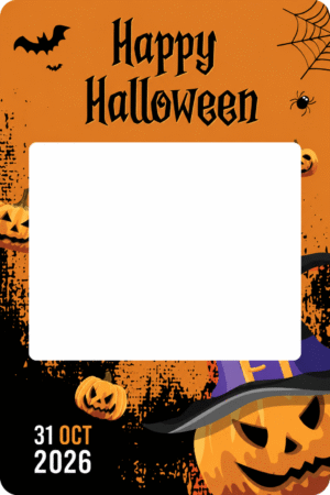 Cadre photobooth personnalisable – Citrouilles d’Halloween