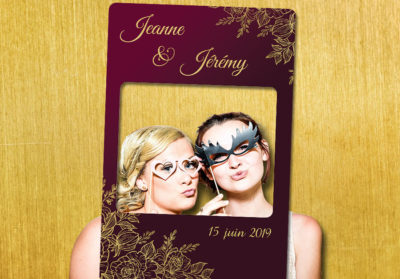 Animation photobooth mariage decoration bordeaux or