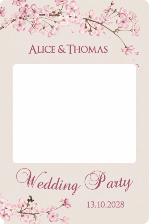 Cadre photobooth geant mariage personnalisable cherry blossom