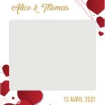 cadre photobooth personnalisable animation mariage coeur rouge