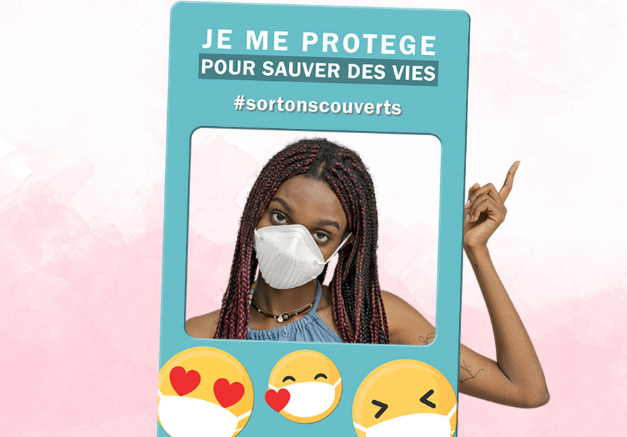 cadre photobooth support communication masque covid coronavirus