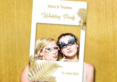 Cadre-photobooth-personnalisable-theme-tropical-blanc-or