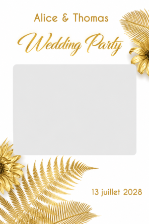 Cadre Photobooth à personnaliser - Tropical White & Gold