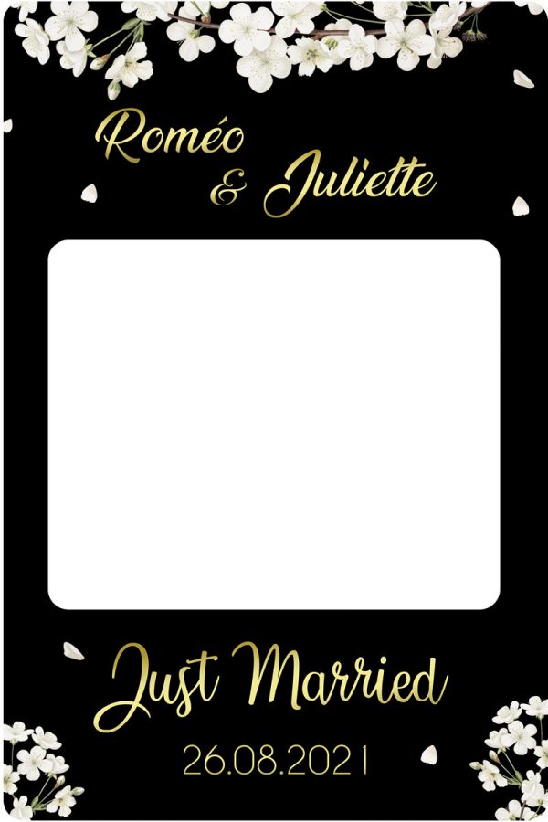 cadre-photobooth-mariage-cerisier-noir-or-decoration