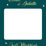 Cadre Photobooth personnalisable - Sakura or & vert paon