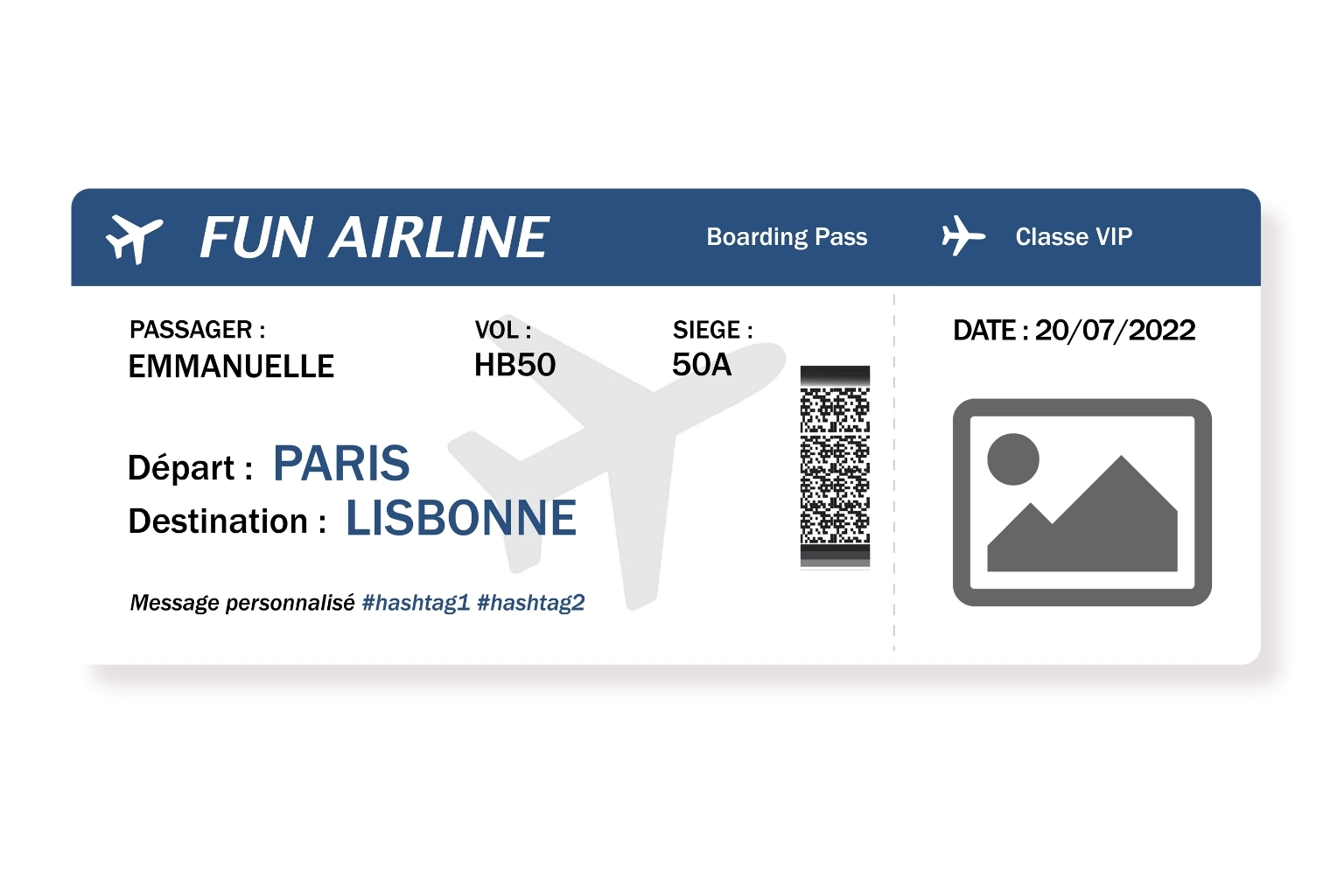 billet-avion-geant-personnalisable-evenement-gain-remise