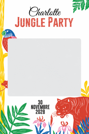 Cadre à selfie personnalisable – Jungle Party
