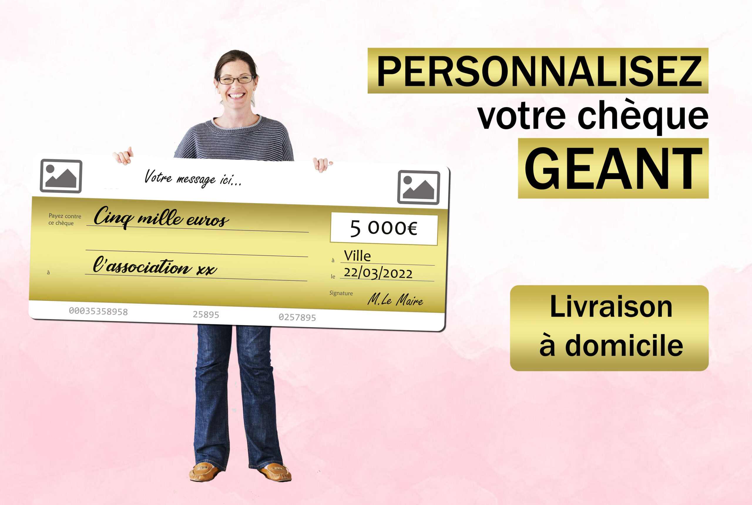Impression Ch que Factice G ant Faux Ch que Personnalis 