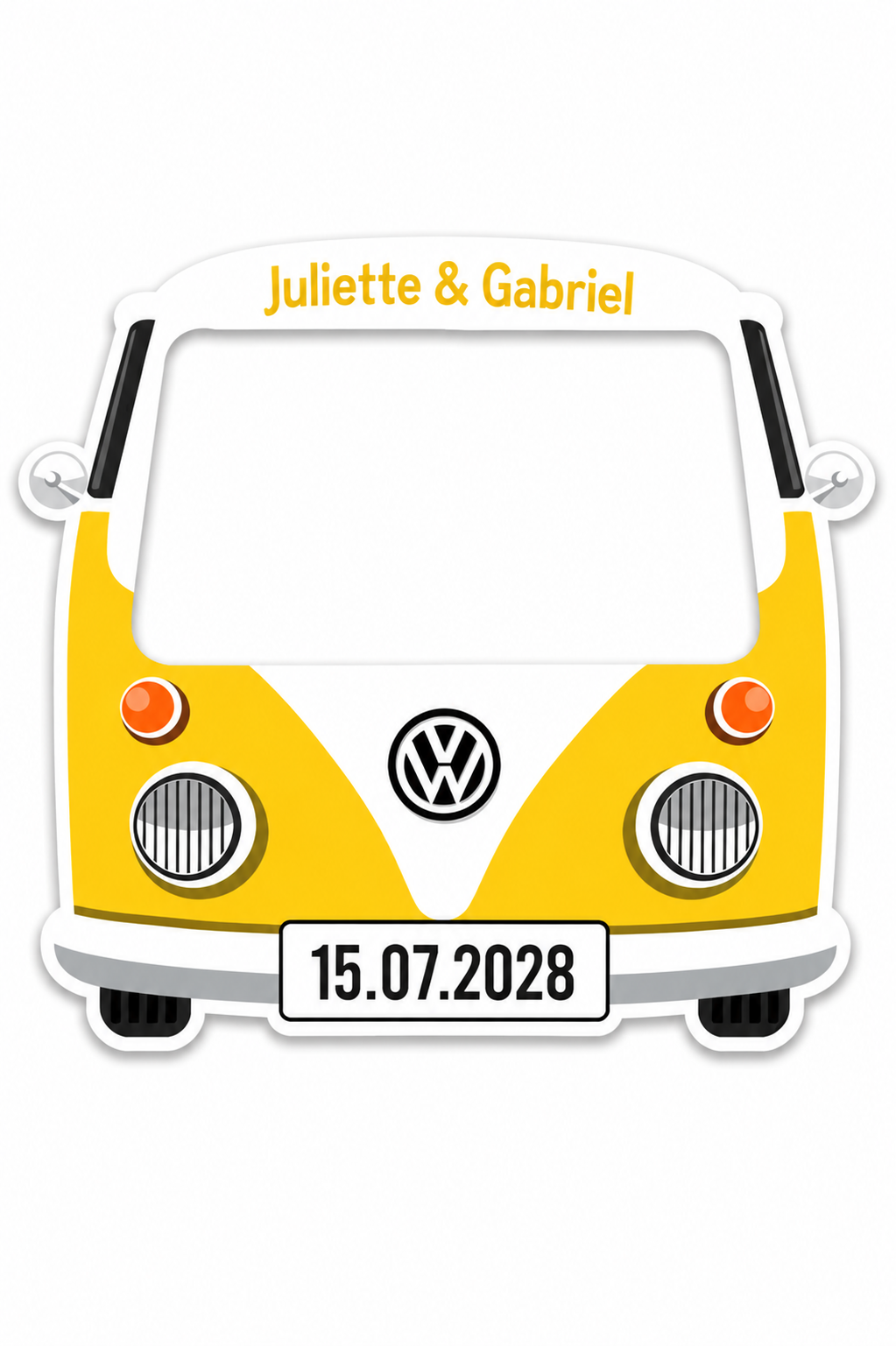 Cadre Photobooth à personnaliser - Camper Van Jaune v2