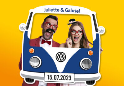 Impression-cadre-photobooth-camper-van-bleu-personnalisable