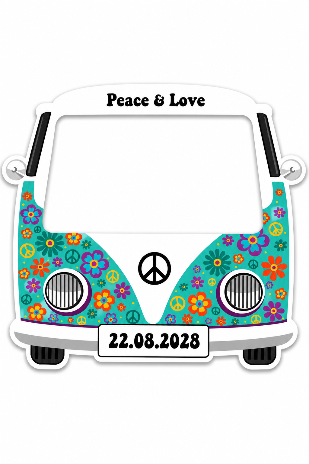 Cadre Photobooth à personnaliser – Camper Van Hippie Vert