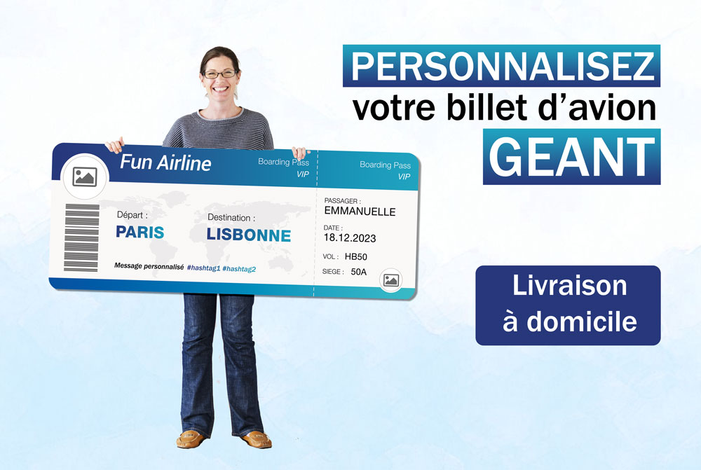 Carte d'embarquement personnalisée - Un voyage à [Personnaliser la  destination] | Billet de voyage surprise | Billet de vacances imprimable