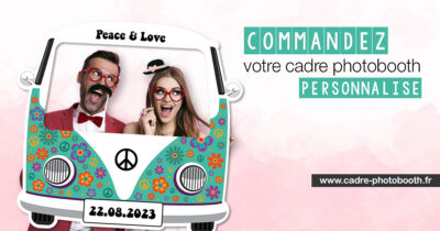 imprimeur-cadre-photobooth-forme-van-hippie-flower-power-personnalisable