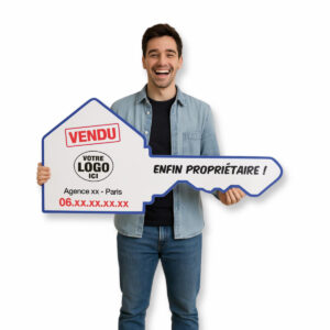 support-marketing-agent-immobilier-original-cle-geante-personnalisee