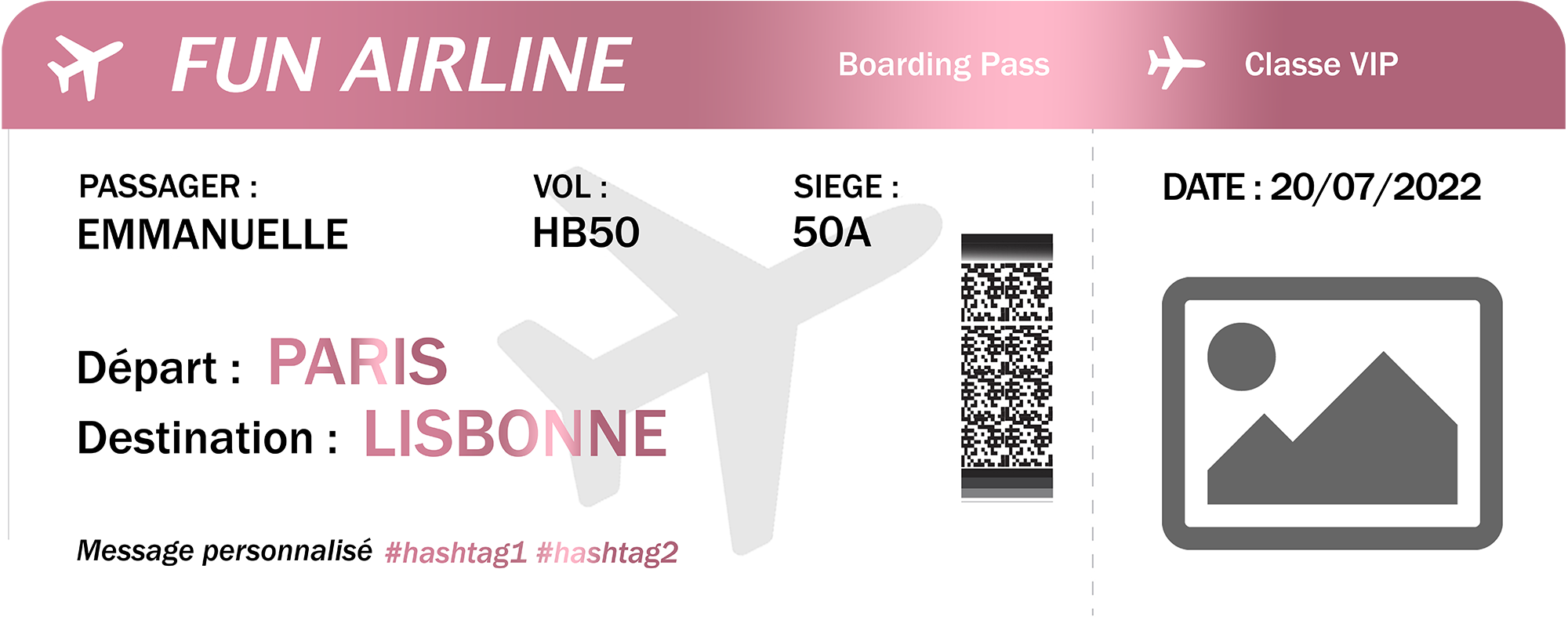 billet-avion-rose-gold