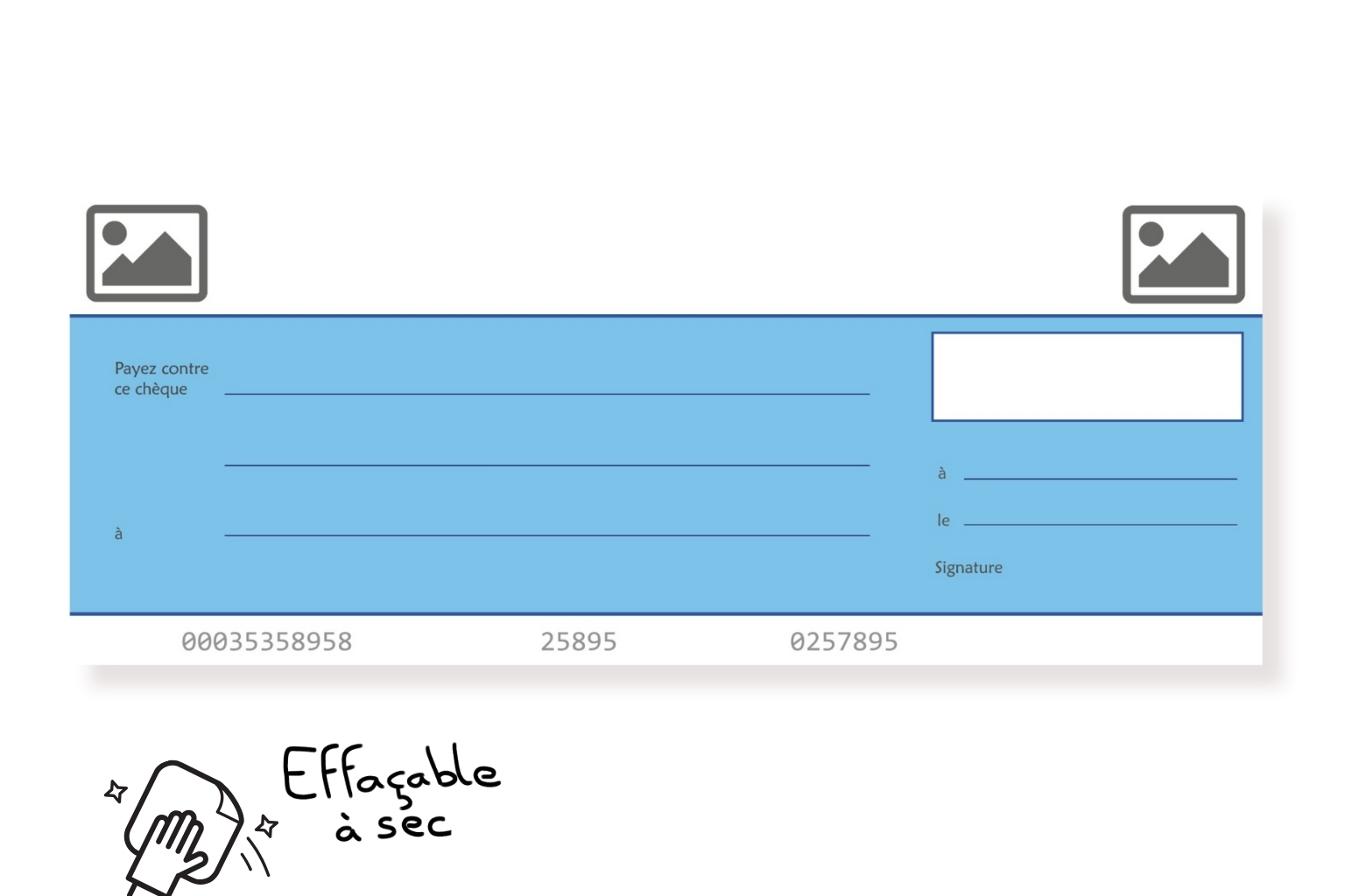 Cheque factice géant personnalisable effacable a sec
