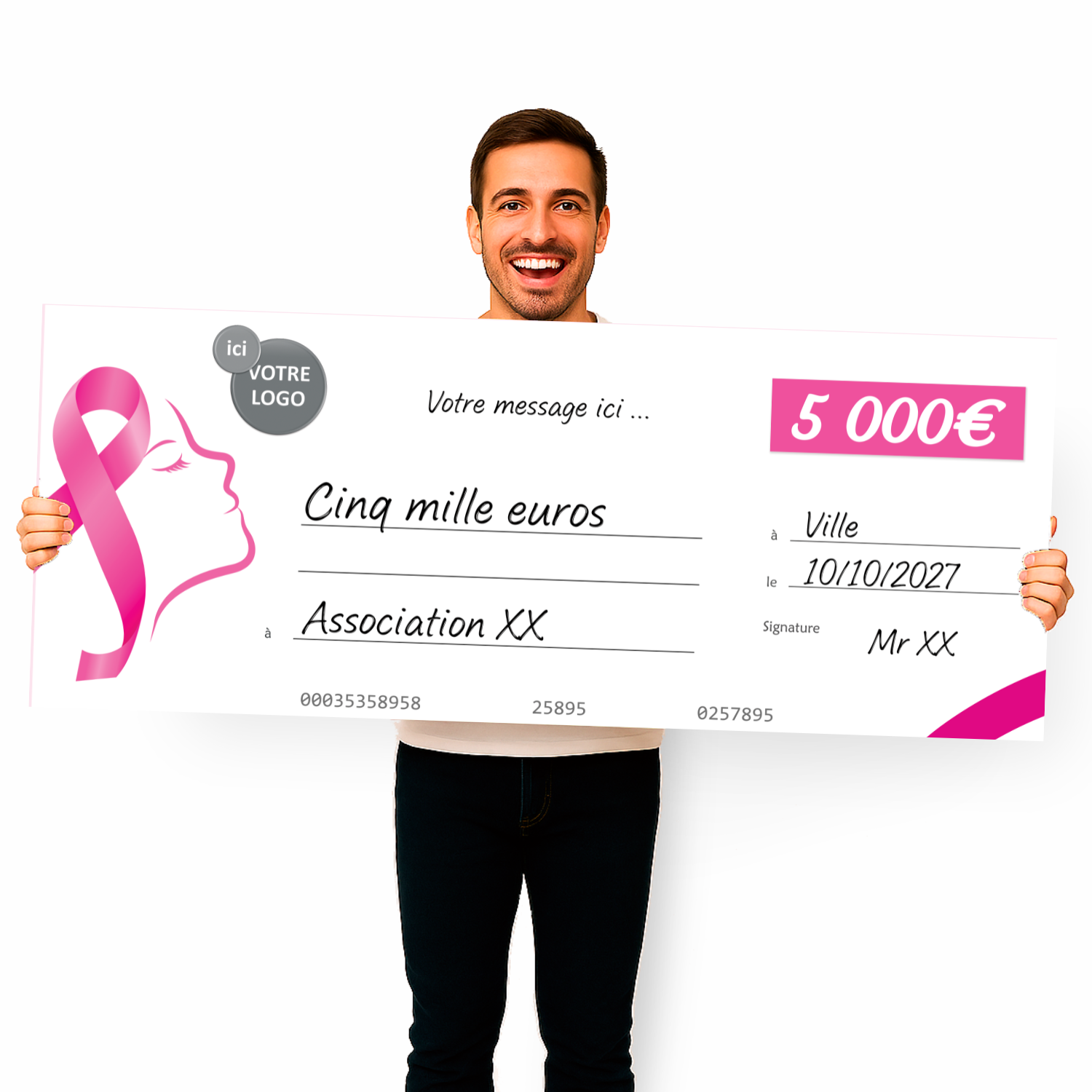 Cheque Geant Octobre Rose Remise de Don