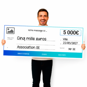 Faux chèque géant à personnaliser - création en ligne - Bleu