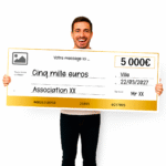 Faux chèque géant à personnaliser - création en ligne - Or