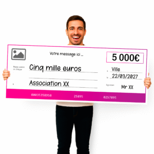 Faux chèque géant à personnaliser - création en ligne - Rose