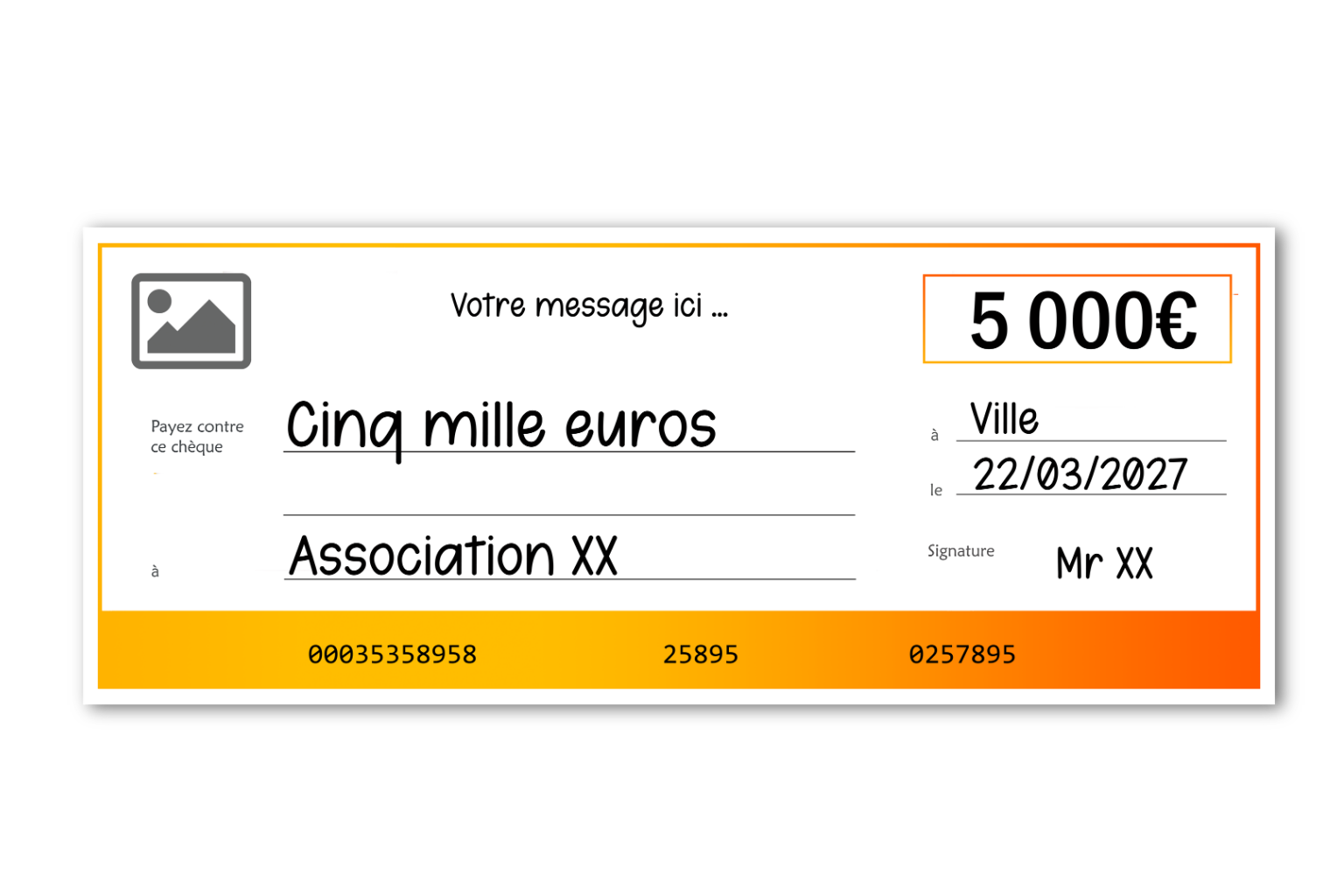 Faux chèque géant à personnaliser en ligne - Fire Faux chèque géant à personnaliser en ligne - Fire