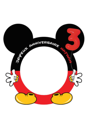 cadre-photobooth-mickey-anniversaire-enfant-3-ans