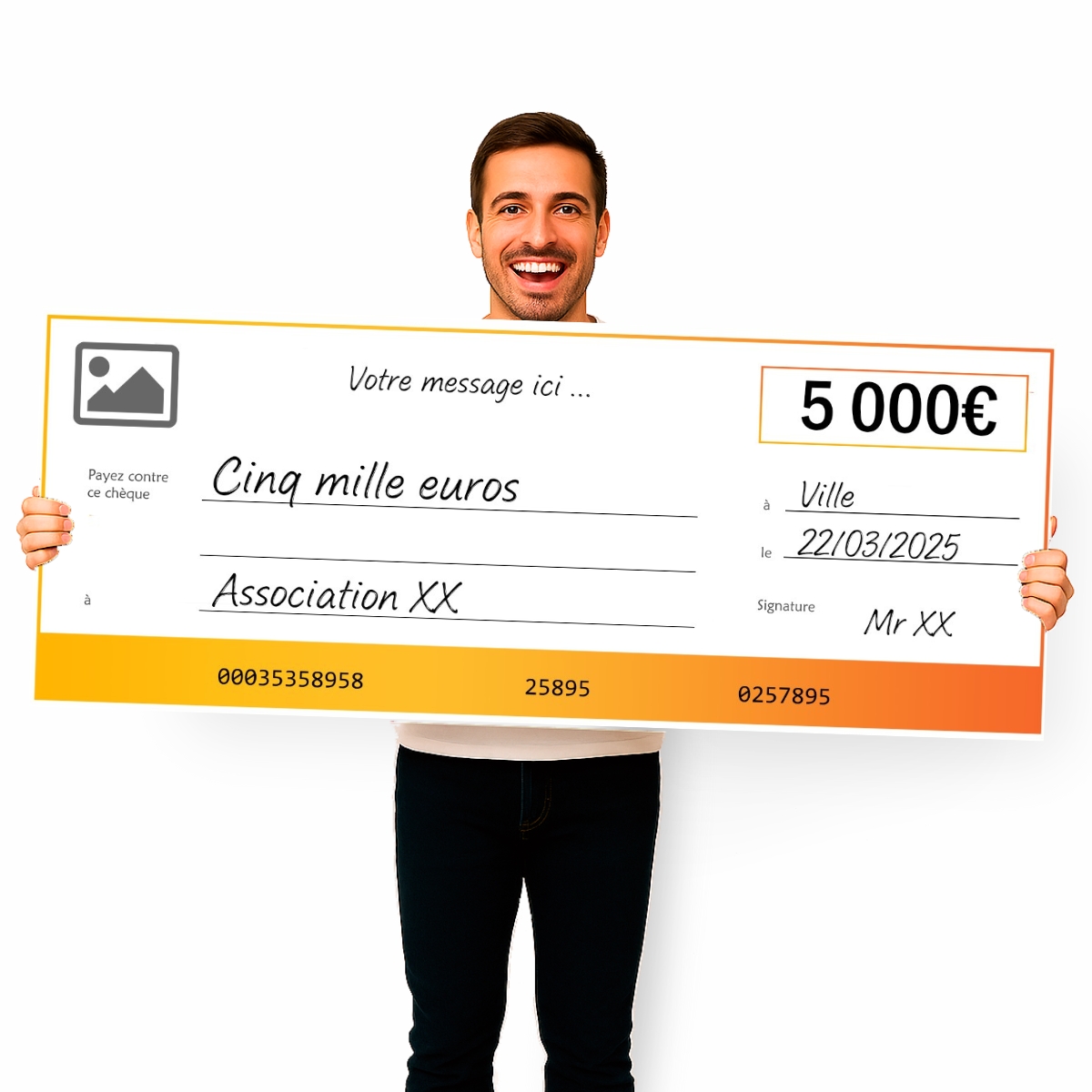 Ch que XXL Personnaliser Impression Ch que G ant