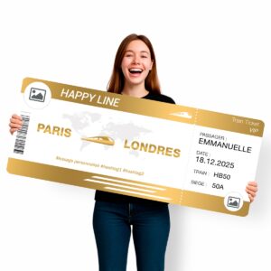 Faux billet de train a personnaliser en ligne OR
