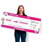 Faux billet de train a personnaliser en ligne ROSE