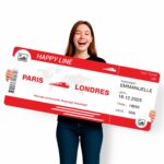 Faux billet de train a personnaliser en ligne ROUGE