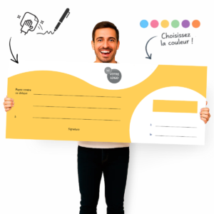 Cheque geant vierge effaçable a sec reutilisable velleda