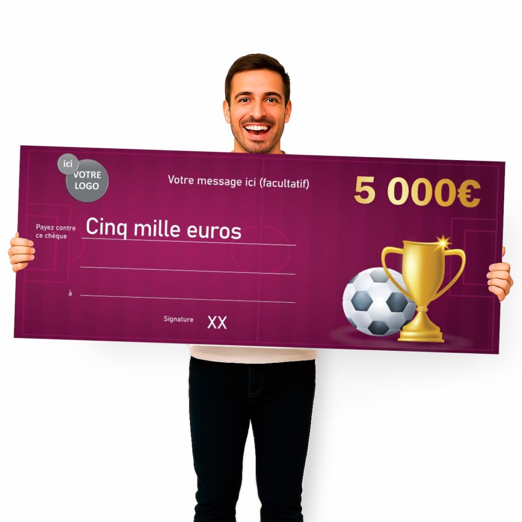 Chèque Géant Personnalisé Vierge & Effaçable