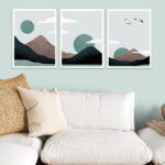 Set 3 tableaux - Abstract Mountains